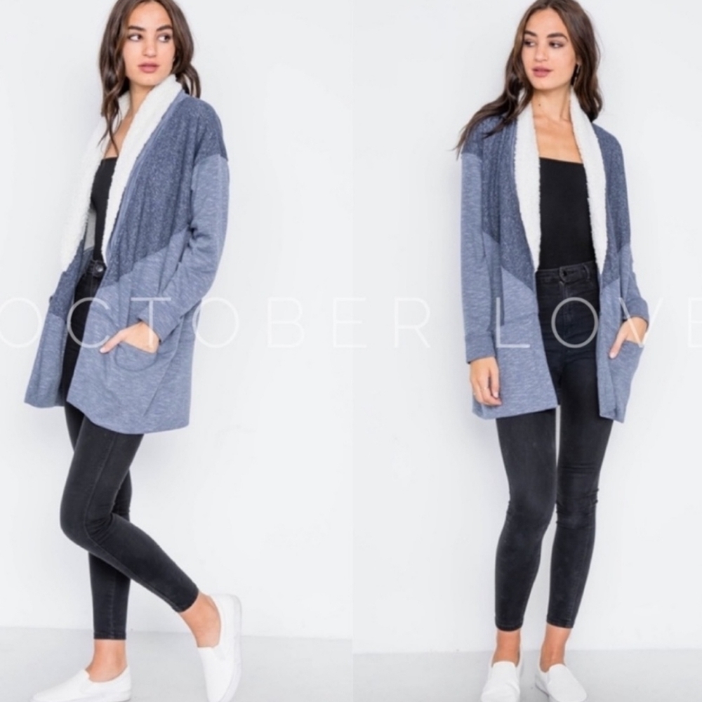 Casual Bohemian Cardigan Navy & White Soft Cozy Comfort Size S/M or M/L New! - Picture 3 of 3